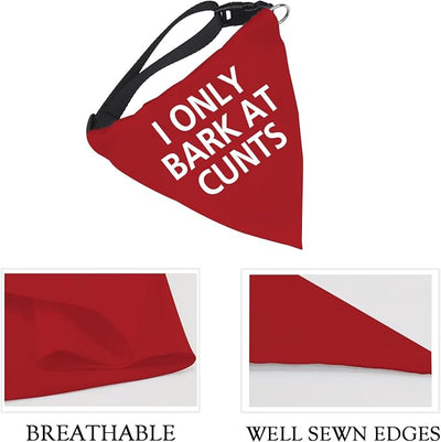 JXGZSO 1 Piece I Only Bark At Cunts Dog Bandana Humorous Dog Bandana Reactive Bandana Rude Gift (Bark At Cunts DB)