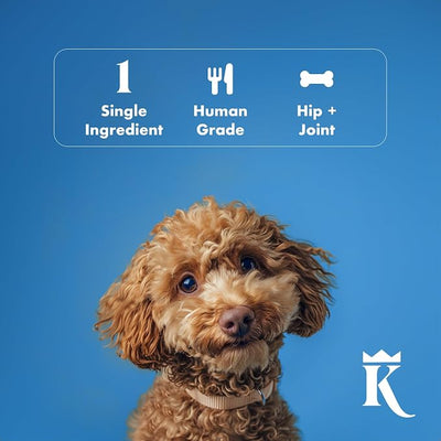 King Lou Pets Whole Chicken Feet for Dogs, Single-Ingredient USA-Made Dehydrated Chicken Treats, Human-Grade Crunchy Dental Chews for Dogs Hip & Joint Support, 120 Count