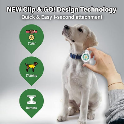 Bug-Off Clip for Dogs, Repels Flea, Tick & Mosquito for 60 Days, Natural Flea and Tick Repellent Collar [Made in Korea] Aegis by KN FLAX (Heart)