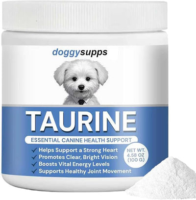 Doggy Supps Taurine, Doggy Supps Taurine Supplement for Dogs, Immune Support, Boost Energy, Skin & Coat Health for Heart, Vision & Daily Wellness, 3.99oz/PCS (1PCS)