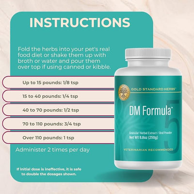 DM Formula Degenerative Myelopathy Relief for Dogs by Gold Standard Herbs, All Natural Granular Herbal Extract, (250 gram)