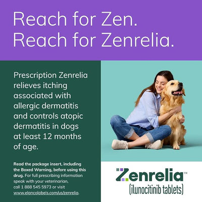 Zenrelia (ilunocitinib Tablets) | Once Daily Prescription Itch Relief for Dogs | 6.4 mg (30 Count)