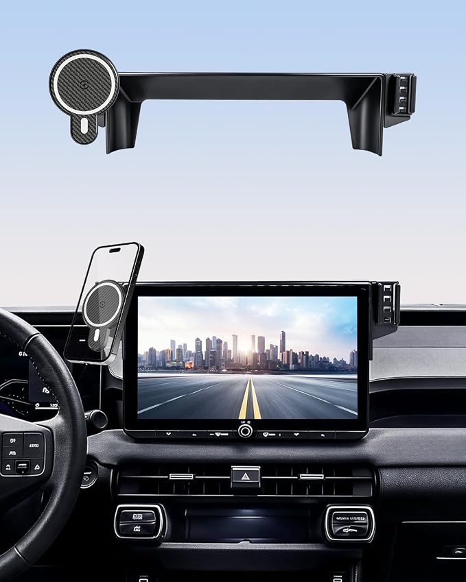 PZK Car Phone Mount for 2026 Toyota RAV4 Accessories 12.9-Inch Screen Only | Magnetic 15W Fast Wireless Charger Phone Holder with Magsafe 360° Rotation Phone Cradles with MagSafe (Not Fit 10.5 inch)