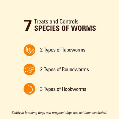 WORM X PLUS 7 Way De-Wormer Chewables for Dogs - Tablets for Medium & Large Dogs (Over 25 lbs) (pyrantel pamoate/praziquantel), 2 Count