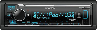 KENWOOD KMM-BT332U Bluetooth Single DIN Car Stereo with USB Port, AM/FM Radio, MP3 Player, Multi Color LCD, Detachable Face, Built in Amazon Alexa, Compatible with SiriusXM Tuner