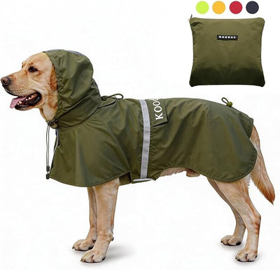 Pet Large Dog Raincoat Apparel Poncho Waterproof for Medium Large Sized for Dog Raincoat Clothes Jacket (6XL, Green)
