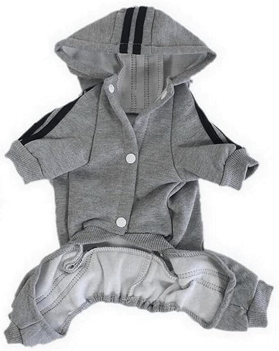 Weowin Pet Outfit - Cute Dog Hoodies Sweatshirt Tracksuit Clothes Jumpsuit Pajamas 4-Legs Grey for Puppy Small Medium Large Giant Dogs Girl or Boy (X-Large)