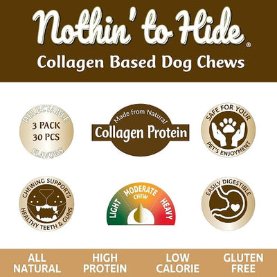 Fieldcrest Farms Nothing to Hide Natural Rawhide Alternative Twist Stix for Dogs - 3 Pack (Chicken, Beef, Peanut Butter) Premium Easily Digestible Chews, Magnet