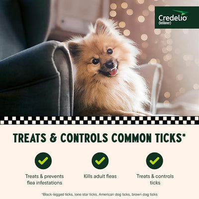 Credelio (lotilaner) Tick & Flea Treatment + Flea Infestation Protection for Dogs 4.4-6.0 lbs. (3 Tablets)