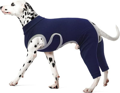 Kuoser Dog Surgery Recovery Suit, Professional Dog Surgical Suit for Back Legs, Soft Dogs Recovery Sleeve to Prevent Licking Biting Wounds, Dogs Onesie After Surgery Elbow Protector, Blue 3XL