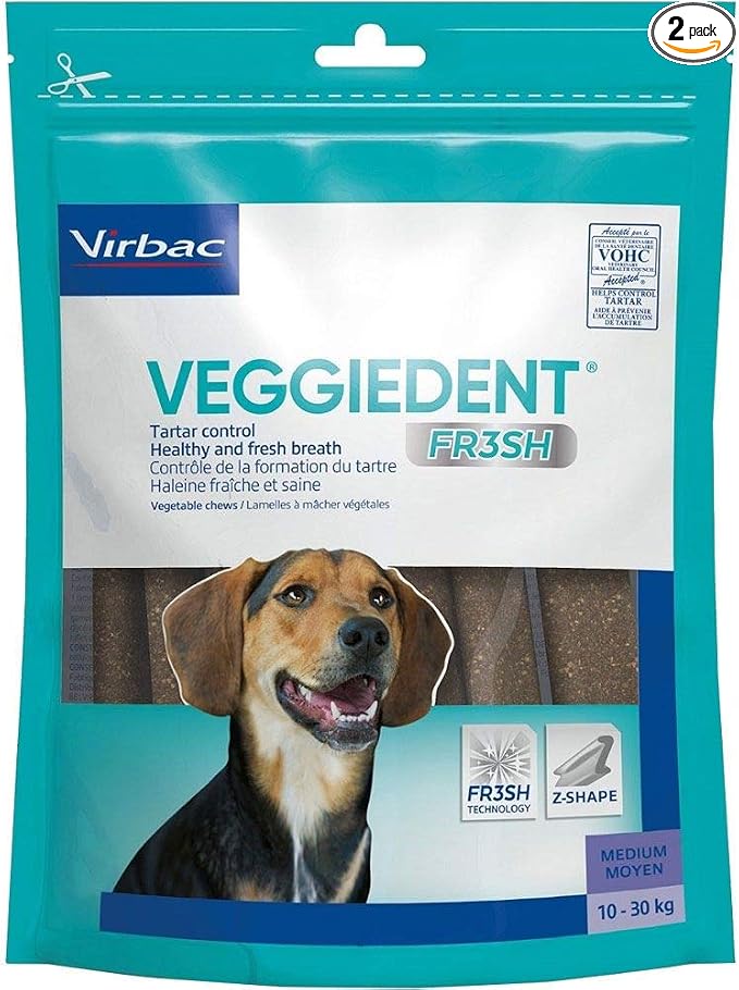C.E.T. VeggieDent Chews, Regular,30 Chews (Pack of 2, 60 total)