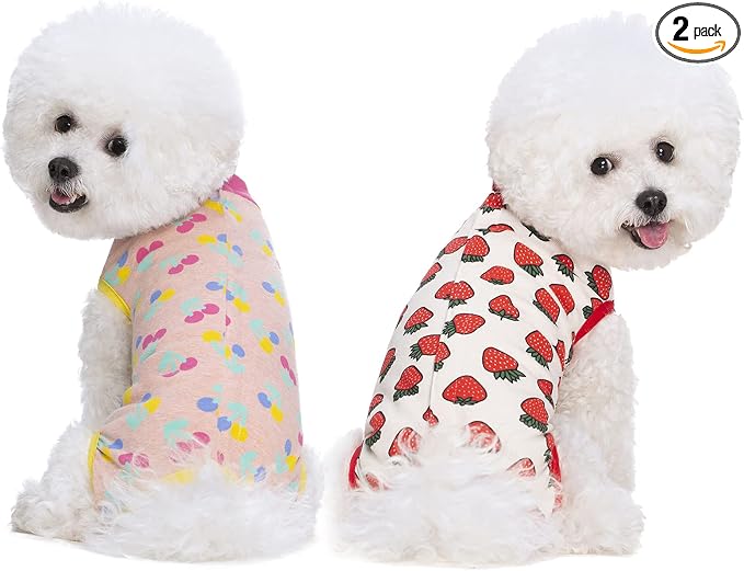 2 Packs Pet Dog Recovery Onesie Suit for Dogs Cats After Surgery,Dog Abdominal Wounds Bandages Cone E-Collar Alternative. (Pink, XL)