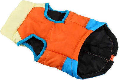 Winter Waterproof Windproof Vest Coat for Small Medium Dogs - Warm Jacket for Cold Weather (Not Suitable for Big Dogs) - Apricot/Orange/Blue S