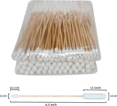 100 Pcs 6 Inch Extra Long Pet Cotton Swabs for Large Dogs - Double Tip Soft Cotton Buds for Gentle Ear Maintenance, First Aid & Grooming Supplies