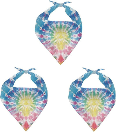 KEIAHUAN Tie-Dye Dog Bandana 1 Pack Blue Pink Bandanas Triangle Reversible Pet Scarf Adjustable Bib Handkerchief Accessories for Small Medium Large Dogs