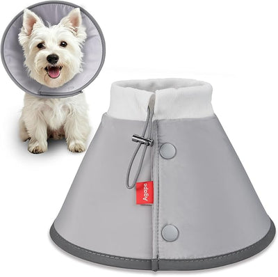 Agape Soft Dog Cone for Small Dogs & Cats, Recovery Collar to Stop Licking | Comfy E Collar Alternative for Puppies, Adjustable Cloth Cone After Surgery, Protective Neck Cone for Kittens, Washable