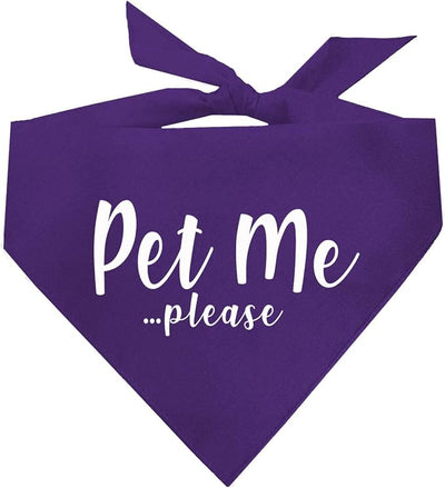 Pet Me Please Dog Bandana (Purple, XS 61)