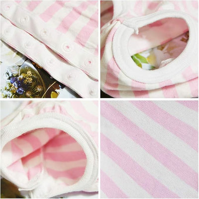 Dog’s Recovery Suit Post Surgery Shirt for Puppy, Wound Protective Clothes for Little Animals(Pink White Stripe-m)