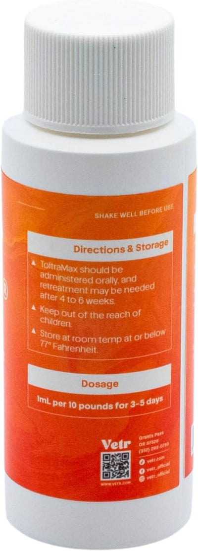 Toltrazuril 10.0% for Horses, Dogs, Cats, 60mL/2 Ounce, for Non-Food Chain Animals, Alfalfa