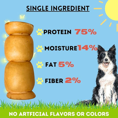 BULLYSTICKS & MORE 5-6" Beef Cheek Rolls for Dogs (Peanut Butter- 8 Count) - Beef Cheek Bones for Dogs - Dog Parents Choice - Premium No Hide Rolls