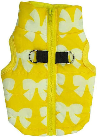 Winter Waterproof Windproof Dog Vest - Warm Dog Jacket for Cold Weather - Yellow Butterfly XS