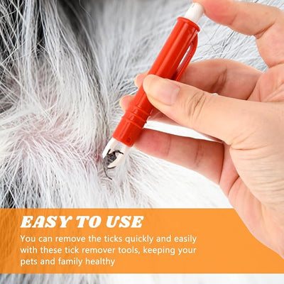 Tick Remover Tool Kit, Portable Stainless Steel Tick Tweezers + Remover TicksKey, 7pack Essential Tools for for Humans, Dogs & Cats Outdoor Activities, Quick & Safe(Size:1pack)