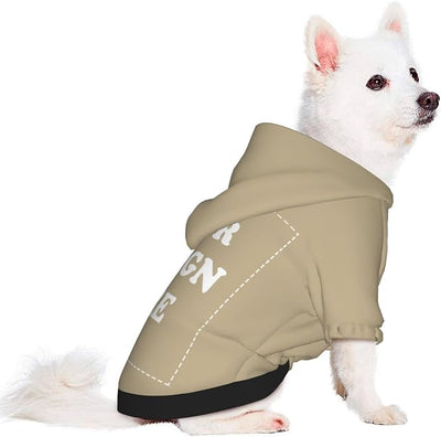 Dog Clothes, Custom Dog Hooded Sweatshirt, Personalized Pet Costume Robe Shirt with Text/Image/Club Name/Pet Shop Logo for Small Medium Large Dogs and Cats, Khaki, XXS