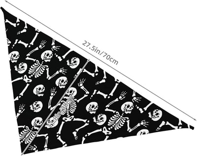 Skull Skeleton White Funny Dog Bandana Scarf Triangle Bibs Pet Accessories Cat Kerchief