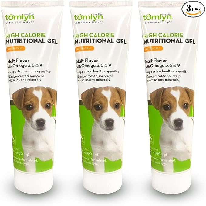 TOMLYN Nutri-Cal Malt-Flavored High-Calorie Nutritional Gel for Puppies, Helps Support a Healthy Appetite Providing Extra Vitamins & Minerals in a Tasty Supplement, 4.25oz-3 Pack