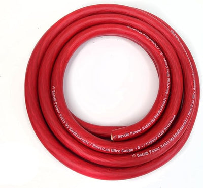 KnuKonceptz Bassik 1/0 Gauge AWG Primary Automotive Battery Power/Ground Wire Cable - Red 100 Feet