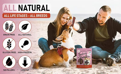 Turkey & Pumpkin 12 oz. Dog Jerky Treat | Human Grade | High Protein