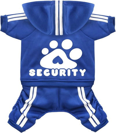 Dog Hoodie Security Clothes 4 Legs Jumpsuit Sweatshirt Hoodies Soft & Warm Dog Outfit Pullover Dog Winter Clothes Sweater for Small Medium Large Dogs Cats (Blue, XX-Large)
