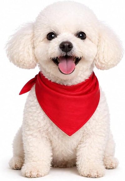 Petitebella Single Color Pet Bandana (Red, Medium)