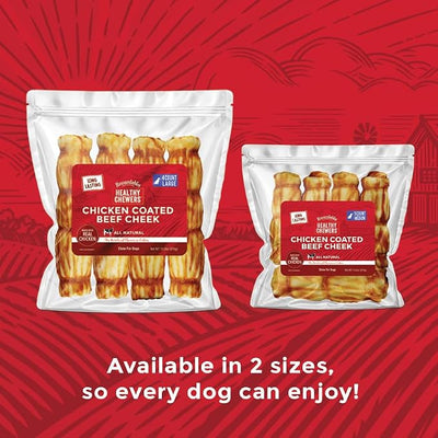 Rewardables Chicken Coated Beef Cheek Rolls for Dogs [9 Inch] — Long Lasting Chew, All Natural, No Artificial Flavors, 1 Large Roll — Aggressive Chewers, Large & Giant Dogs