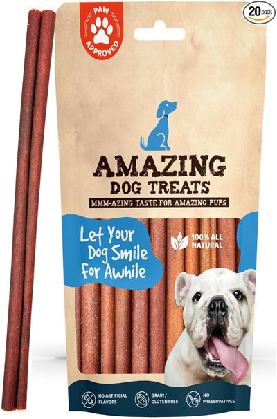 Amazing Dog Treats 12 Inch Collagen Stick - (20 Count)- Collagen Sticks for Dogs - No Hide Dog Bones