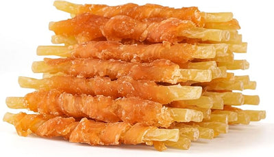 MON2SUN Dog Treats, 4.5-4.7 Inch Chicken Wrapped Codfish Sticks, Soft Chewy Training Treats for Small Dogs, Low-Fat Rawhide-Free Chews, 14.11 oz (40 Count)