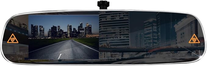 RYDEEN BSS-MI Rearview Frameless Infinity Style Polished Edge 4.3” TFT Mirror Monitor for Backup View, 2 Video-in, Trigger On/Off, Built-in LED Indicators for Blindspot Systems, Cameras Not Included