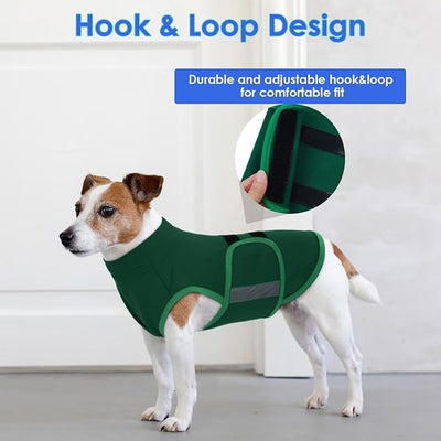 MIGOHI Dog Anxiety Relief Coat,Comfort Anxiety Vest for Dogs,Adjustable Dog Anxiety Calming Wrap for Fireworks,Thunderstorm,Travel,Separation,Anxiety Jacket for Small Dogs,S,Green