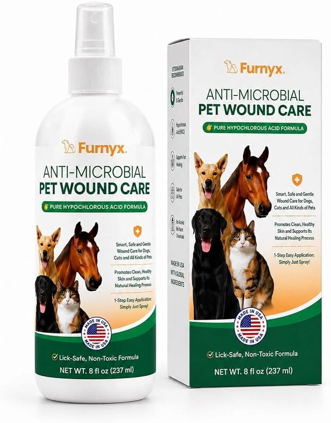 Sting-Free Wound & Skin Care Spray for Dogs, Cats & Pets | Vet-Grade Repair Mist for Cuts, Hot Spots, Rashes, Burns & Itch Relief | Non-Toxic, No Alcohol, Lick-Safe, No Residue (8 fl oz)
