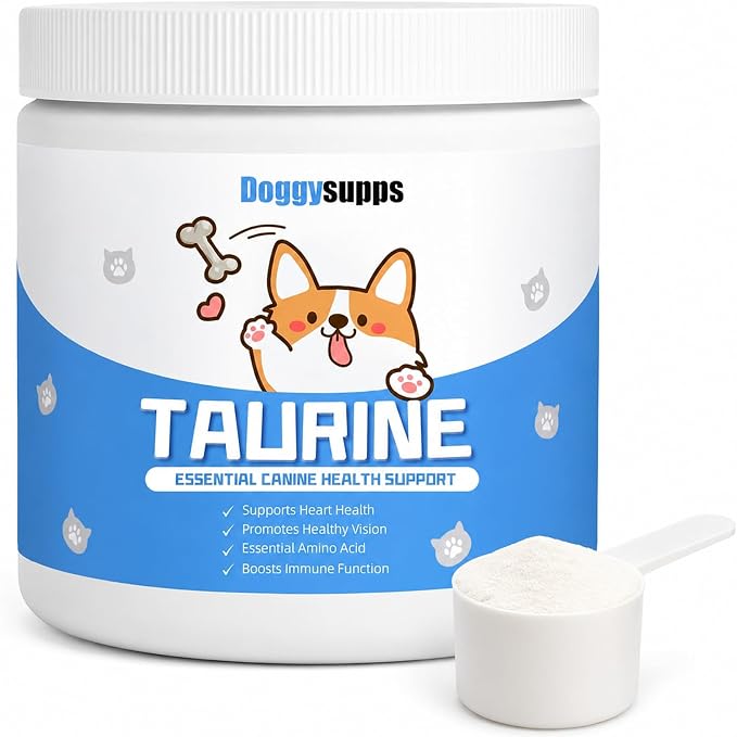 Doggy Supps Taurine - Taurine Supplement for Dogs - Immune Support, Boost Energy & Vitality, Skin & Coat Health for Heart, Vision & Daily Wellness - 200 Grams(1pc)