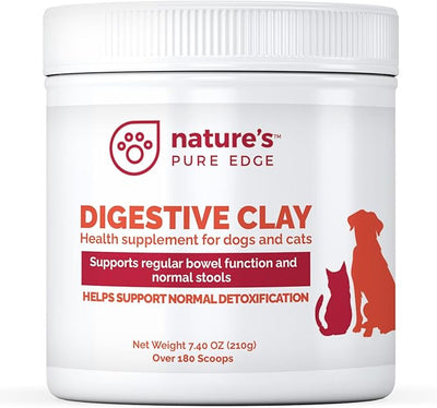 Clay Powder Anti Diarrhea for Dogs & Cats. Supports Gas Relief. Normalizes Gut PH in Dogs and Cats. Constipation Relief. Extra Large 7.40 oz.