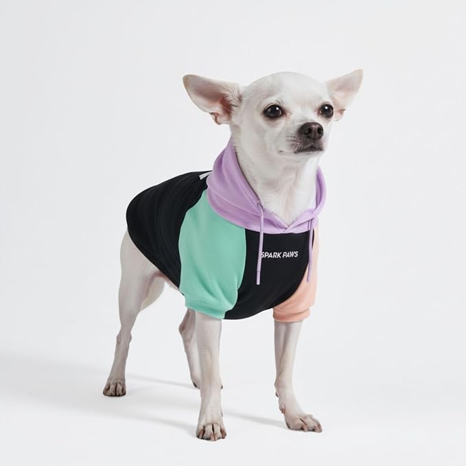 Spark Paws Dog Hoodie – Premium Dog Sweater for Small, Medium, and Large Dogs | Warm Outfits for French Bulldogs, Pitbull, Puppy, Winter Jacket Alternative - Cyber Punk - S