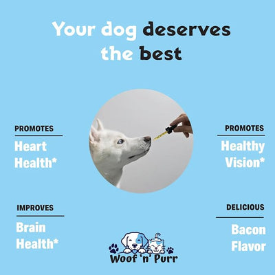 Taurine for Dogs - Taurine Supplement for Dogs - Supports Healthy Vision, Heart, Immune System, & Much More - Dog Heart Supplements - Dog Heart Health - 1 fl oz - Bacon Flavor - 2 Pack