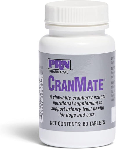 PRN Pharmacal CranMate Cranberry Supplement - Chewable Cranberry Extract - Nutritional Supplements for Dogs & Cats - Urinary Tract Health - Vet Formulated for Pet Urinary Care - 60 Count