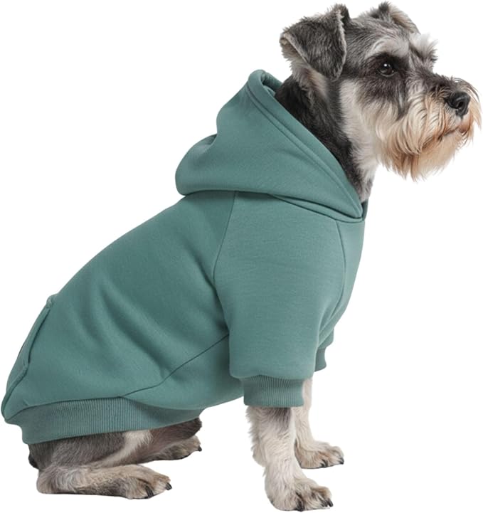 Spark Paws Dog Hoodie – Premium Dog Sweater for Small, Medium, and Large Dogs | Warm Outfits for French Bulldogs, Pitbull, Puppy, Winter Jacket Alternative - Teal - M