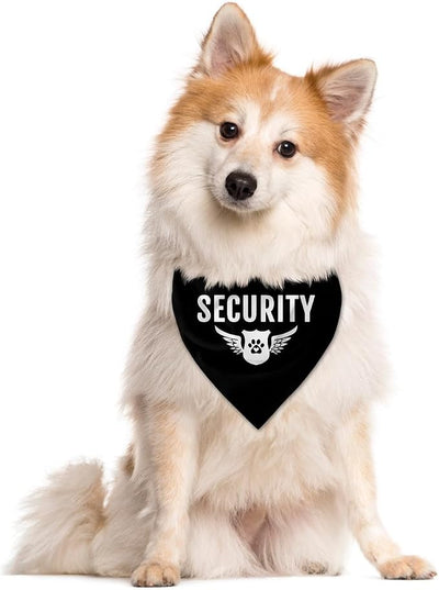 Security Dog Bandana - Triangle Scarf for Small & Medium Dogs (Black, Funny Cute Design)