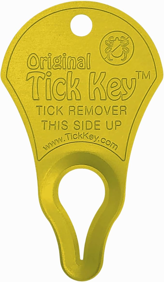 The Original Tick Key - Tick Detaching Device - Portable, Safe and Highly Effective Tick Detaching Tool (Yellow)