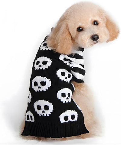 NACOCO Pet Sweaters Skeleton Sweater The Cat Dog Clothes Pet Clothing Little Puppy Dog Sweaters (Large) Black