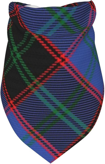 Scots Style Tartan Plaid Green Blue Dog Bandana Scarf Triangle Bibs Pet Accessories Cat Kerchief
