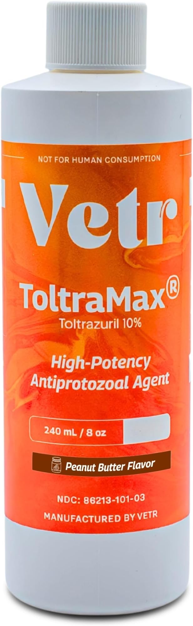Toltrazuril 10.0% for Horses, Dogs, Cats, 240mL/8 Ounce, for Non-Food Chain Animals, Peanut Butter